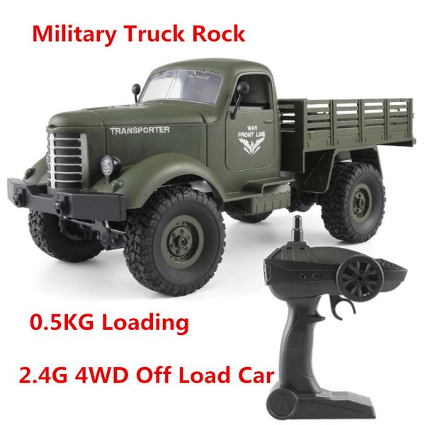 

2019 new 2.4g 116 4wd tracked off-road military remote control car 0.5kg loading military truck transporter car toy gift