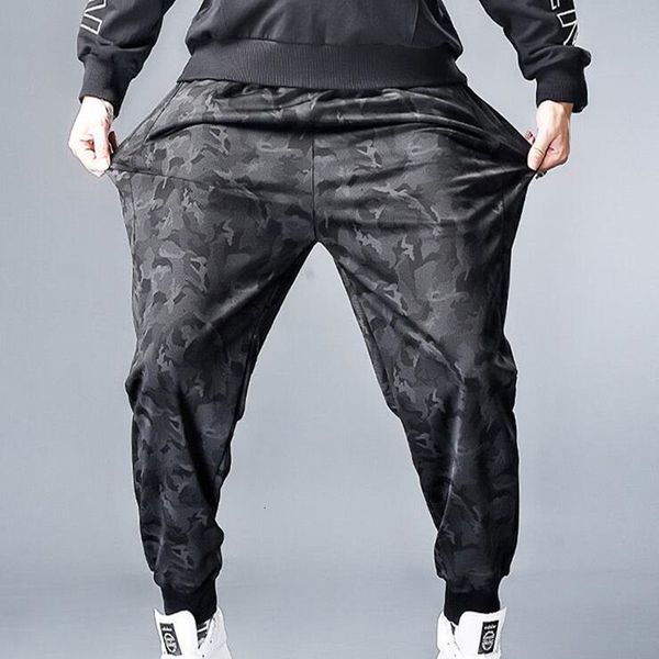 

men's pants elastic camouflage pants, high loose men's casual sports pants, Black