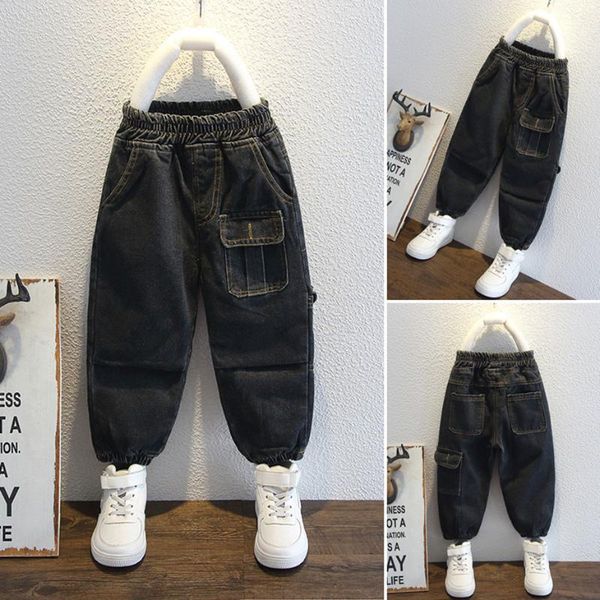 

jeans baby girl pockets for girls spring autumn casual style clothes, Blue
