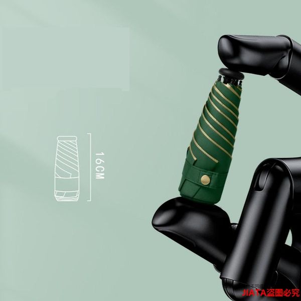 

umbrellas hand open mini sun umbrella protection gold plastic thumb folding pocket