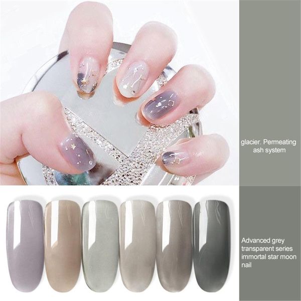 

nail gel uv polish translucent nude color varnish semi-permanent gellak manicure art 6ml cosmetics #40, Red;pink