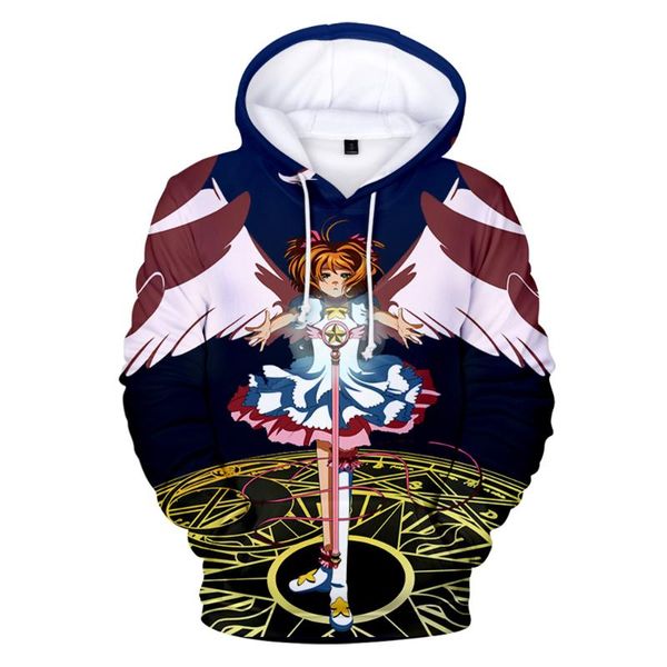 

men's hoodies & sweatshirts anime clothing wamni cardcaptor sakura hoodie hip hop sweatshirt fashion streetshirt hoody casual pullover, Black