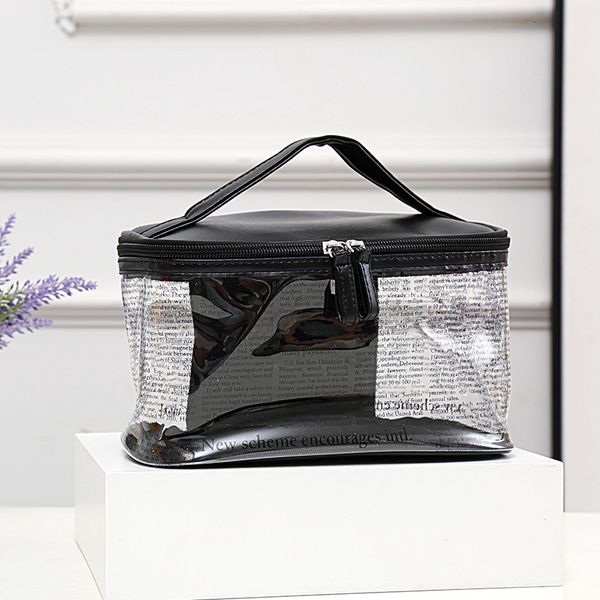 

cosmetic bag summer pvc spaper pattern handbag splash proof large capacity storage