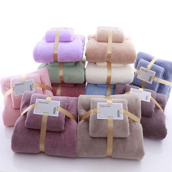 

towel 2pcs/set japan coral fleece bath face towels super absorbent washcloth jogger cloth toalha outdoor beach kid blanket