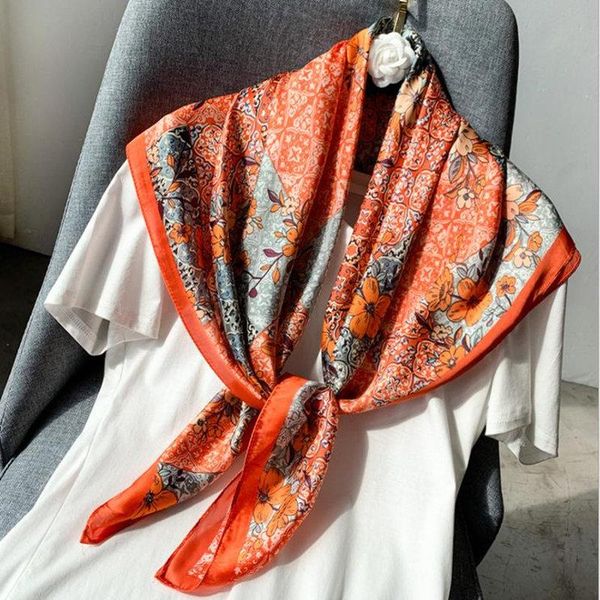 

scarves koi leaping fashion flower print soft silky scarf female summer sunscreen shawl spring beach gift, Blue;gray