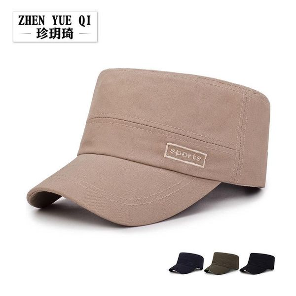 

wide brim hats outdoor spring hat men's middle-aged and elderly leisure cap autumn embroidery sports solid color youth flat, Blue;gray