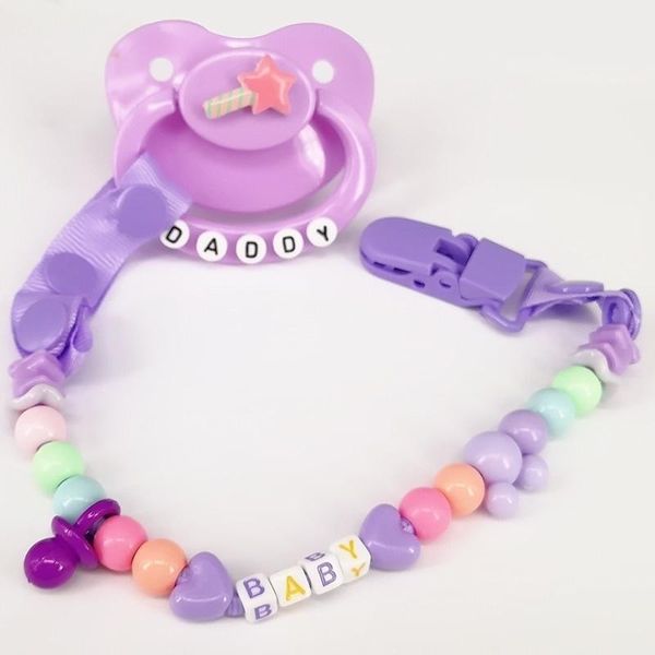 

baby pacifier large size with clip chain dummy little girl holder pacifiers#