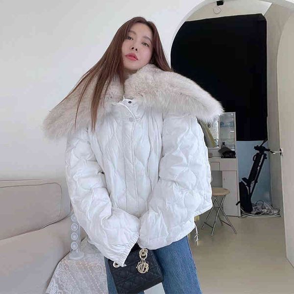 

women's down & parkas fashion large fur collar padded jacket winter coat long sleeve keep warm outdoor for ro62, Black
