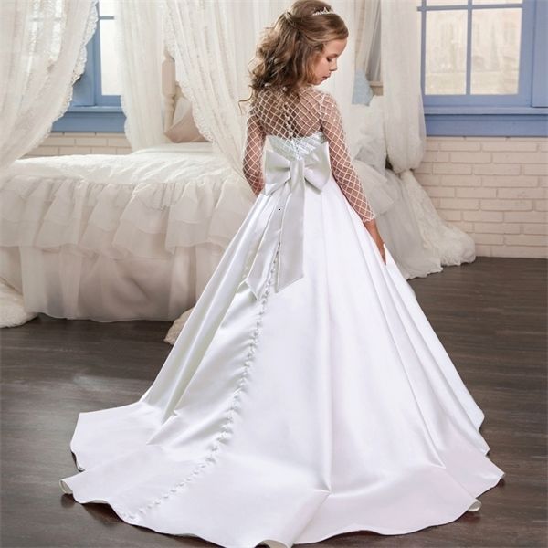 

girl's summer tailing bridesmaid kids dresses for girls children costume princess girl party and wedding dress long sleeve c0228, Red;yellow