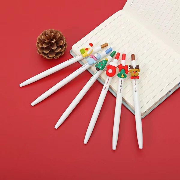 

gel pens stationery creative kawaii cartoon christmas cute student school supplies 6pcs office black signature gift accessories