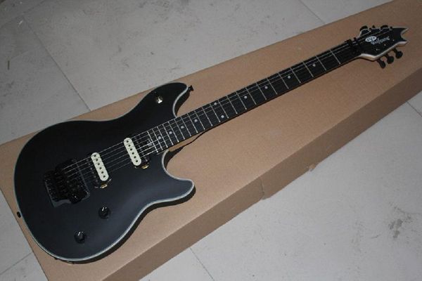 

shipping black electric guitar ebony fretboard floyd rose tremolo guitar @19