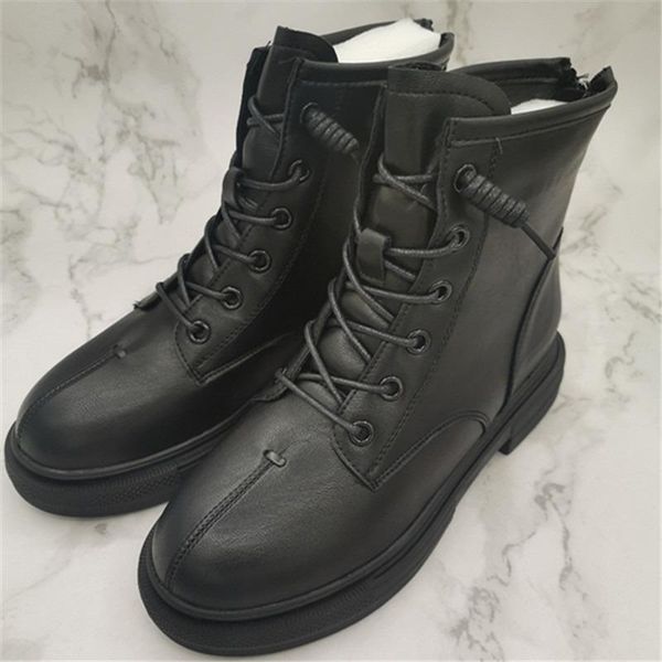 

boots women's shoes 2021 british autumn/winter thick-bottomed short, Black