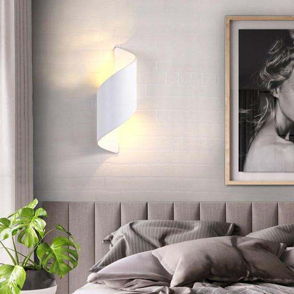 

wall lamp spiral led bedroom fixture sconce light cold warm