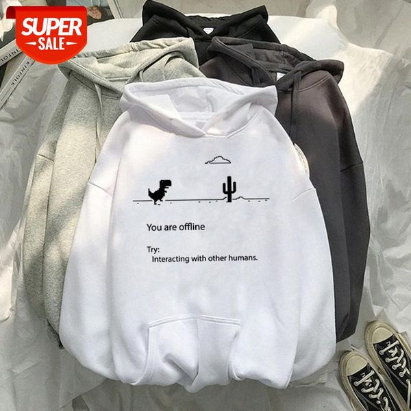 

autumn new harajuku kpop women's retro hoodie dinosaur long #ty03, Black