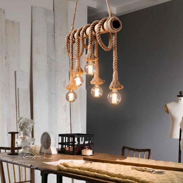 

pendant lamps vintage lights cord decorative ceiling rope lamp lighting kit with 2 e27 socket moderna hanglamp industrial decor edison