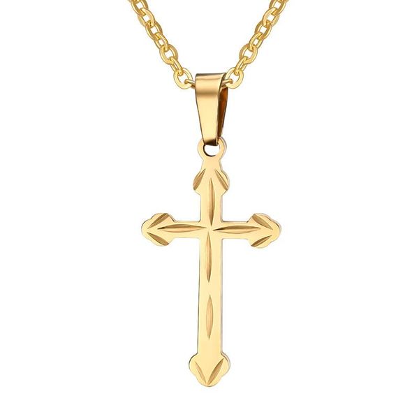

pendant necklaces stainless steel cross necklace for women men gold / silver color fashion jewelry