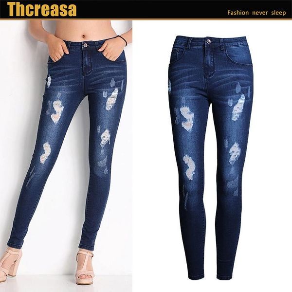 

2021, spring and autumn women's denim trousers slim skinny jeans, Blue