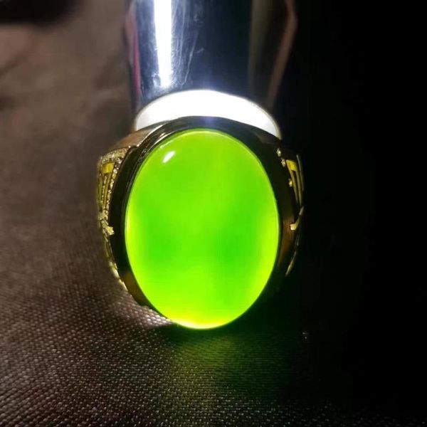 

cluster rings real and natural jasper ring man 925 sterling silver for men fine handworked jewelry, Golden;silver