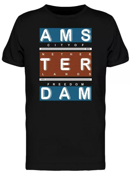 

Amsterdam Freedom Urban Graphic Men's Tee -Image by Shutterstock, White;black
