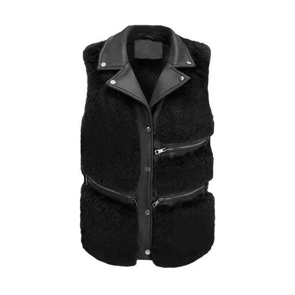 

jolson - synthetic fur vt, svels et, women's warm coat, Black;brown