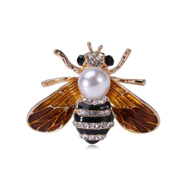 

factory alloy inlaid diamond bee brooch simple fashion clothing accessories animal brooch christmas