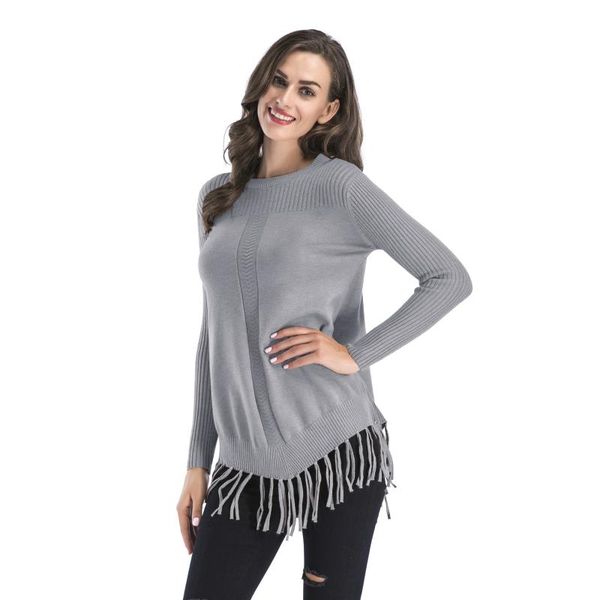 

women's sweaters kekemali winter ribbed pullover knitted sweater women tassel 2021 fashion long sleeve ladies korean knitwear jumpers, White;black