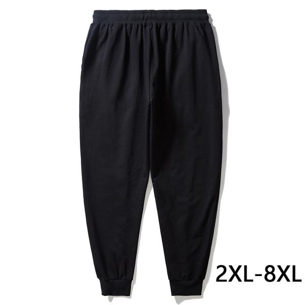 

men's pants 7xl 8xl slim casual large size pocket sports loose jogging fashion oversized guard, Black