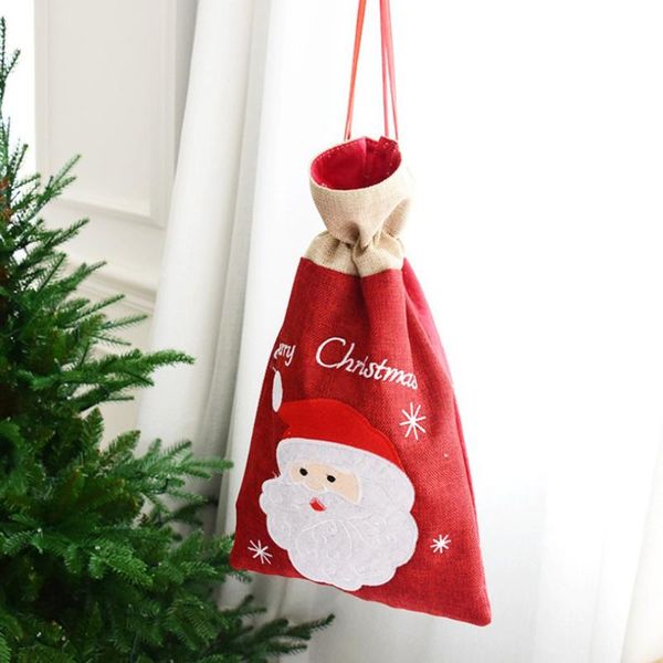 

gift wrap big /small red cloth santa /snowman christmas drawstring candy gifts bags