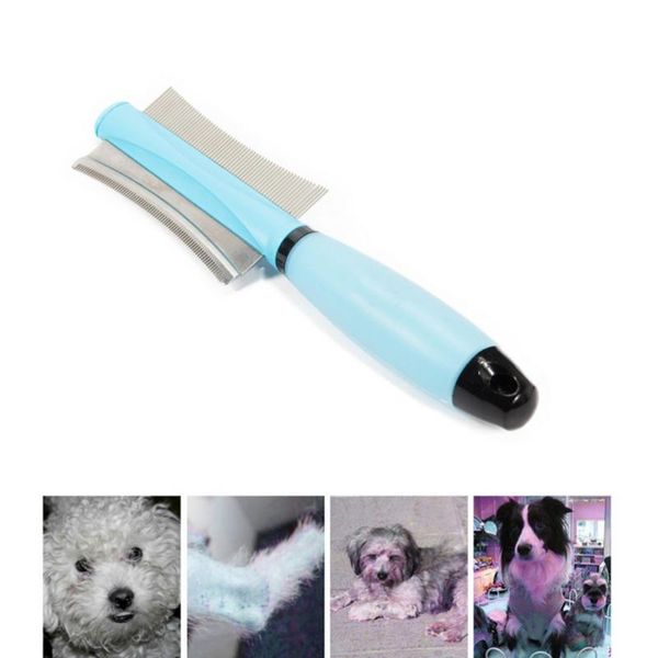 

dog grooming tool with double sided dematting rake brush suitable for dogs and cats comb densely packed pins