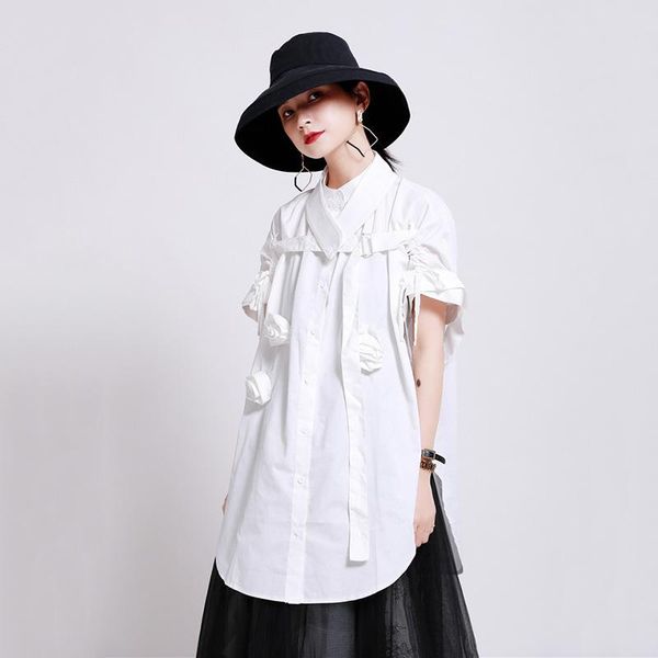 

women's blouses & shirts getspring women shirt patchwork irregular cotton black white long woman loose casual summer 2021
