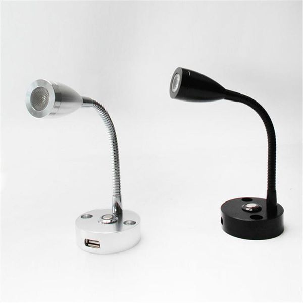 

wall lamps dc12v 24v rv boot led leeslamp dimbare flexibele zwanenhals wandlamp voor truck camper jachten cabine met usb charger port
