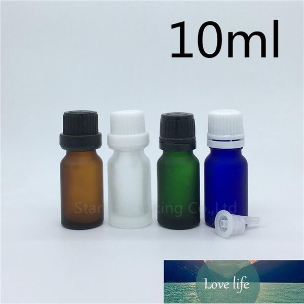 Bottiglie di stoccaggio Vasi Bottiglia da viaggio 10ml Verde Blu Ambra Bottiglia di vetro smerigliato trasparente, fiale Olio essenziale con tappo antimanomissione 200 Esperto di prezzi di fabbrica