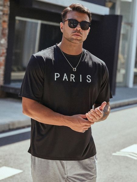 

extended sizes men letter graphic tee g4fb#, White;black