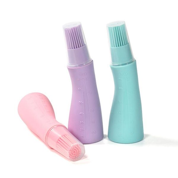 

tools & accessories silicone oil brush with bottle cover barbecue grilling high temperature baking cooking plastic