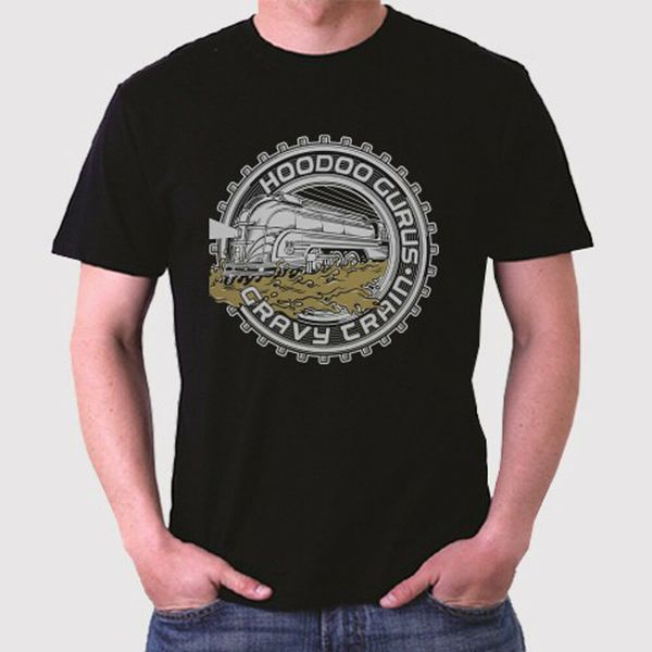 

Hoodoo Gurus Gravy Train Logo Men's Black T-Shirt Size S to 3XL, White;black