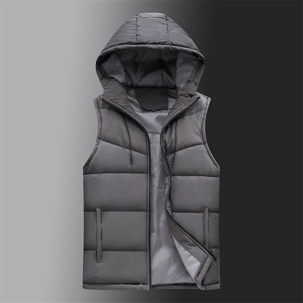 

-selling mens winter vest warm hooded casual waistcoat sleeveless jackets thicken parkas 6xl 211104, Black;white