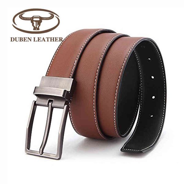 

pin casual rotary men's leather buckle fashion double line pants belt, Black;brown