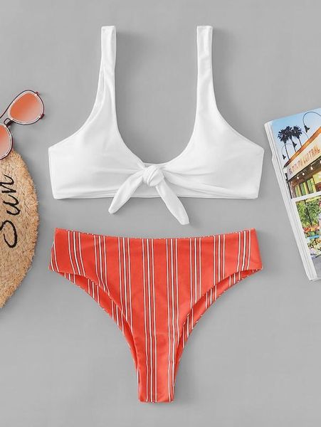 

women's swimwear stripe bikini 2021 summer set low waist women brazilian bathing suit swimsuit female biquini #t3g, White;black