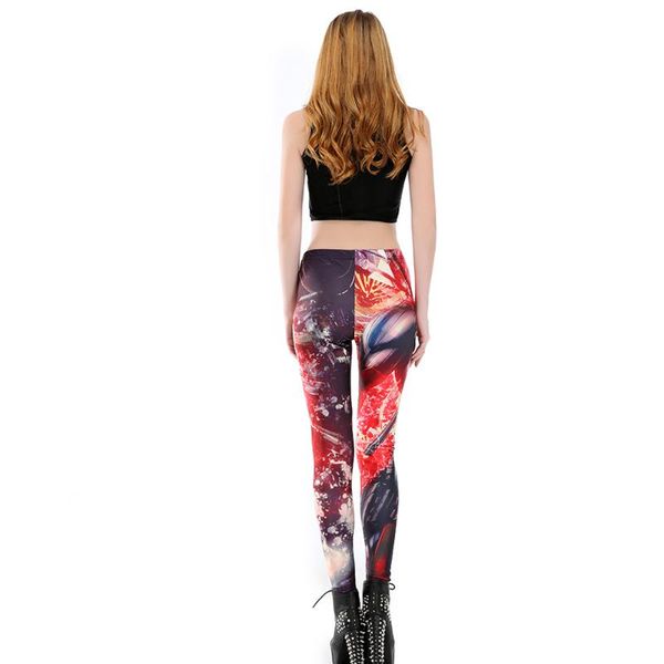 

women's leggings 3d cosplay red fitness s to 4xl big size full length women spring autumn slim pants, Black