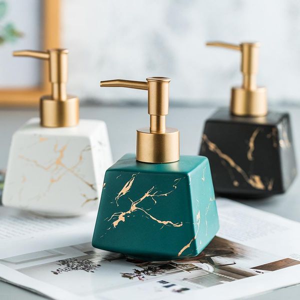 

liquid soap dispenser ceramics marbling lotion bottle bathroom accessories handwashing fluid press the container