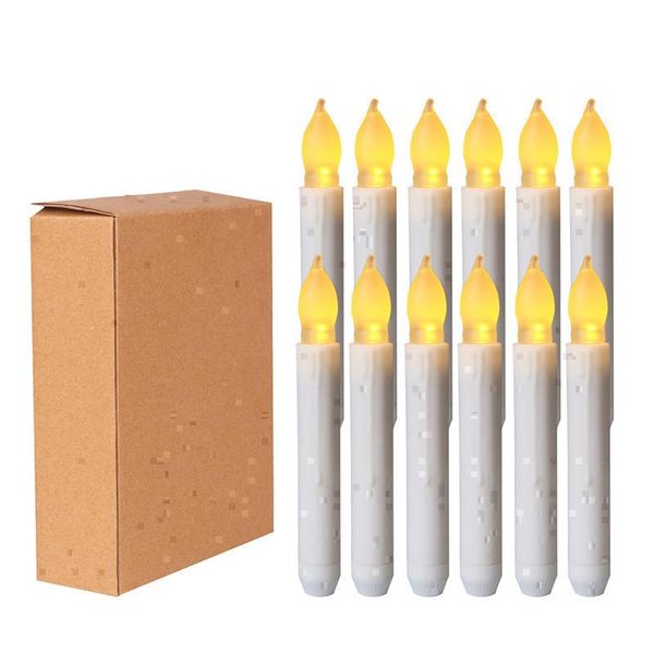 

candles 6.9" candle light led long xmas lights flickering flameless tapered for christmas birthday wedding party decorations