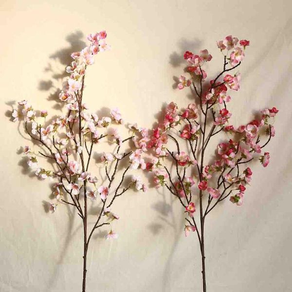 

decorative flowers & wreaths artificial dried cherry peach blossom fake silk flower home wedding party floral decor