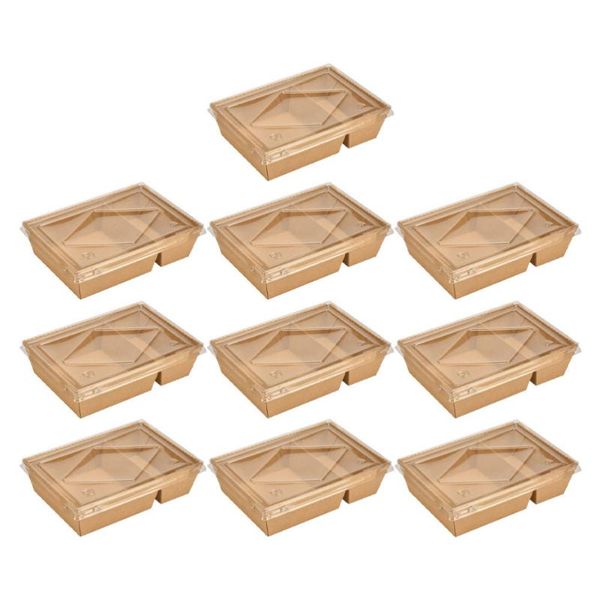 

gift wrap 100pcs food takeaway holders disposable packing boxes two-grid (brown)