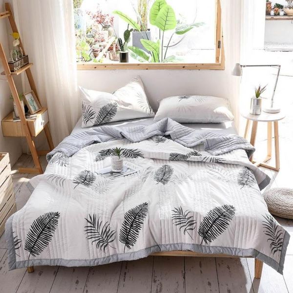 

summer quilt air condition comforter thin double-sided print bedspread washable breathable blanket comforters & sets