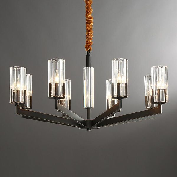 

postmodern luxury copper chandelier living room dining bedroom hanging lamp el villa crystal deco lighting chandeliers
