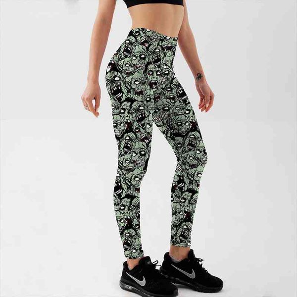 

drop fashion green zombie women legging printing size s-4xl wholesale, Black