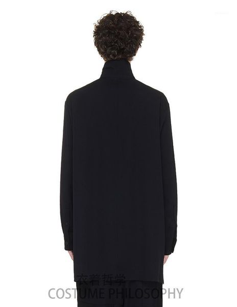 

men's casual shirts clothing fashion shirt collar dark, loose and simple atmosphere, big size, White;black