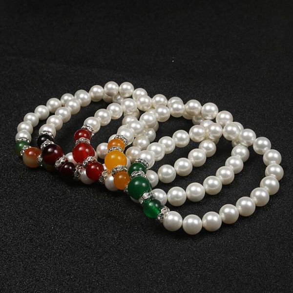 

cuff xueyun bracelet+++natural shell beads hand string with bracelet, White