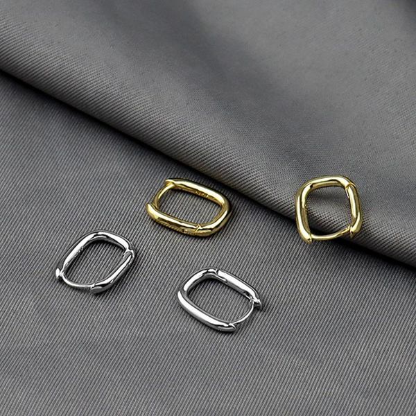 

mrzmsz minimalist gold geometric hoop earrings for women simple 2021 trendy jewelry birthday gift accessories & huggie, Golden;silver
