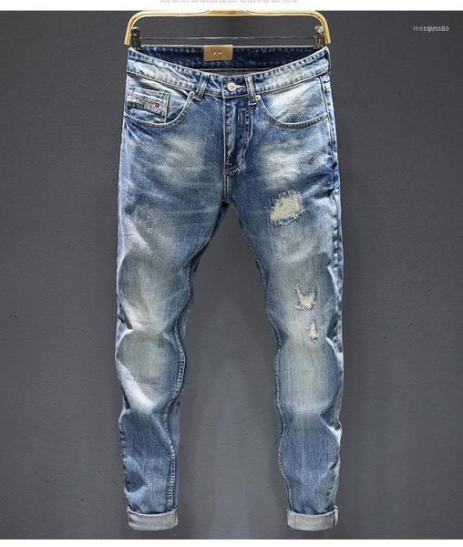 

men's jeans ah0243 fashion 2021 runway luxury european design party style clothing1, Blue